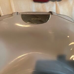 CROMIA Italian Leather Satchel Cream Handbag Bag